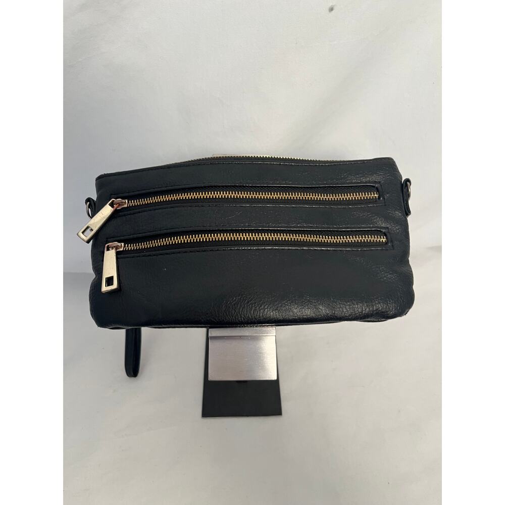 Safekeeper Black Leather Wristlet Wallet Double Zip Organizer